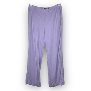 Chadwicks Purple Linen Blend Wide Leg Pants Women’s Size 12 Tall
